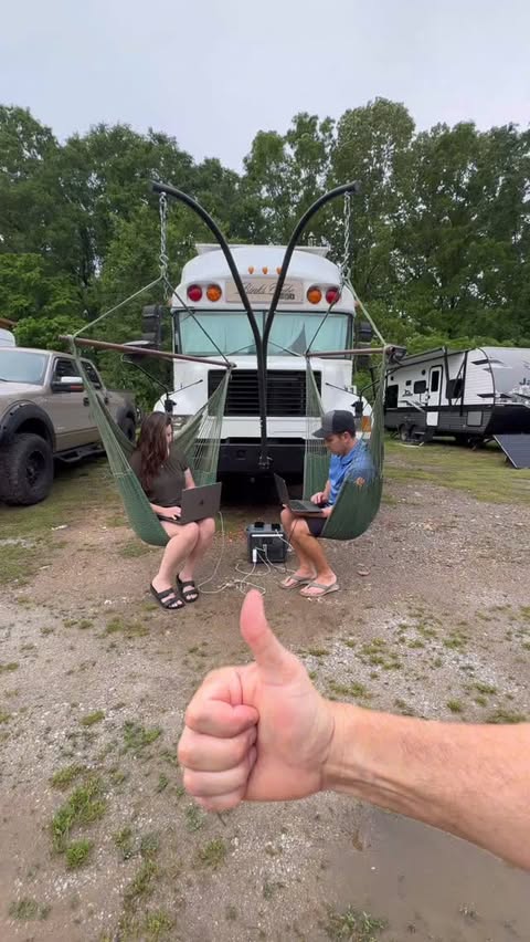 Instagram post by @anker_adventures for Anker SOLIX. Caption reads: [...] on the front of the skoolie. The Anker SOLIX....