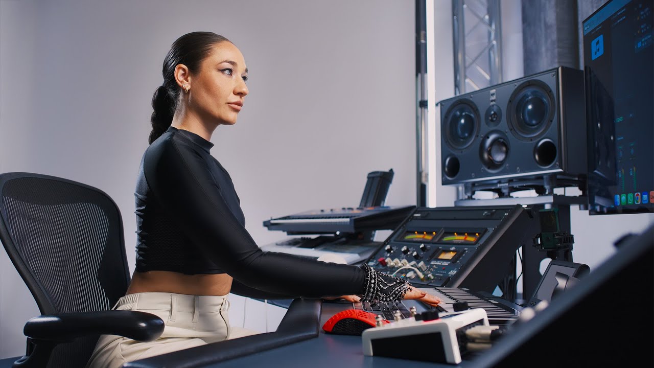 YouTube post by @iamkarramusic for Eventide Audio. Caption reads: Producing an Indie Pop Song from SCRATCH! | Logic....