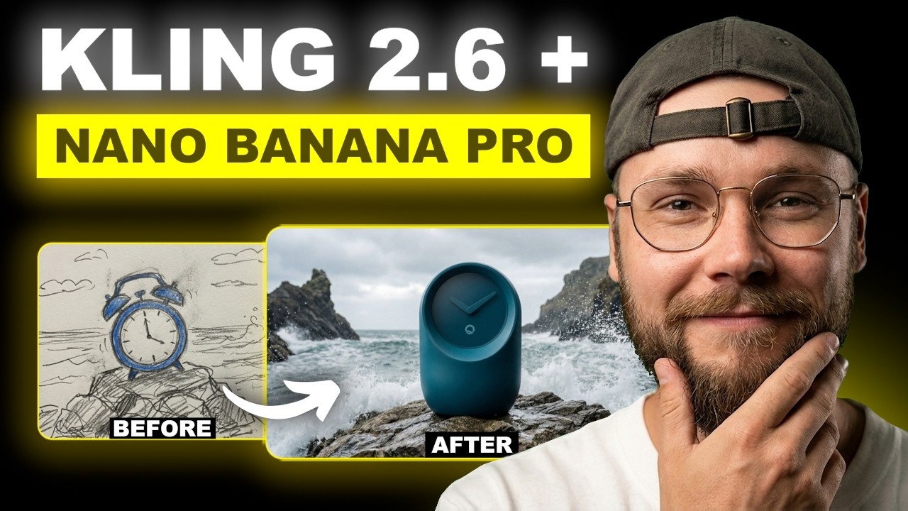 YouTube post by @JackVsAI for ElevenLabs. Caption reads: Creating Premium Product Ads with AI....