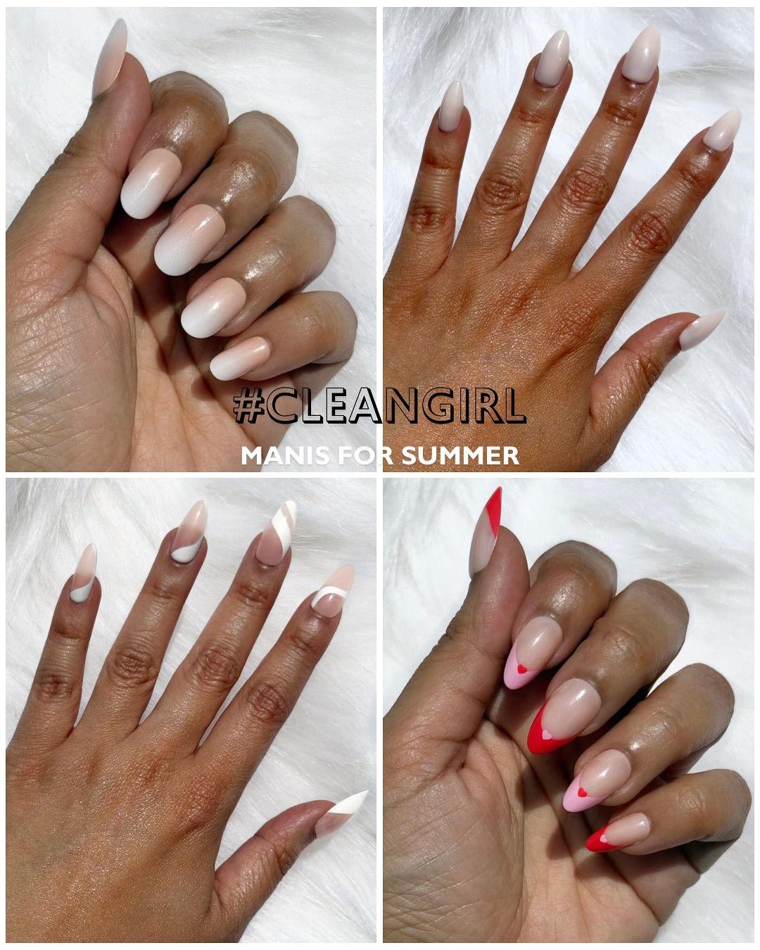Instagram post by @honey.bon.bon for Glamnetic. Caption reads: 🫧 #CleanGirl Manis for #summer @glamnetic....