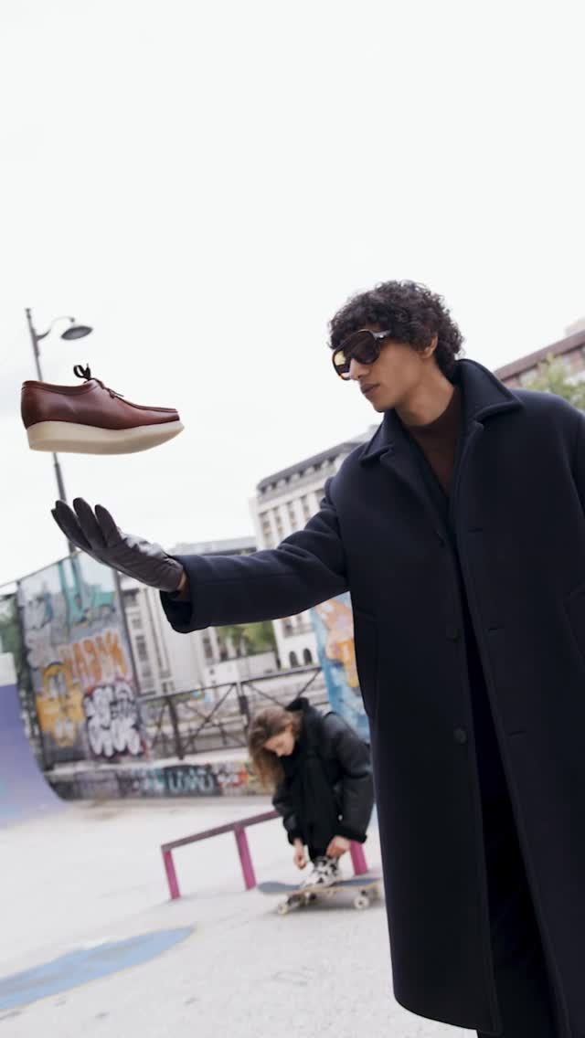 Instagram post by @newinflux for Clarks Originals. Caption reads: Frozen 🥶 for @sandroparis x @clarksoriginals....