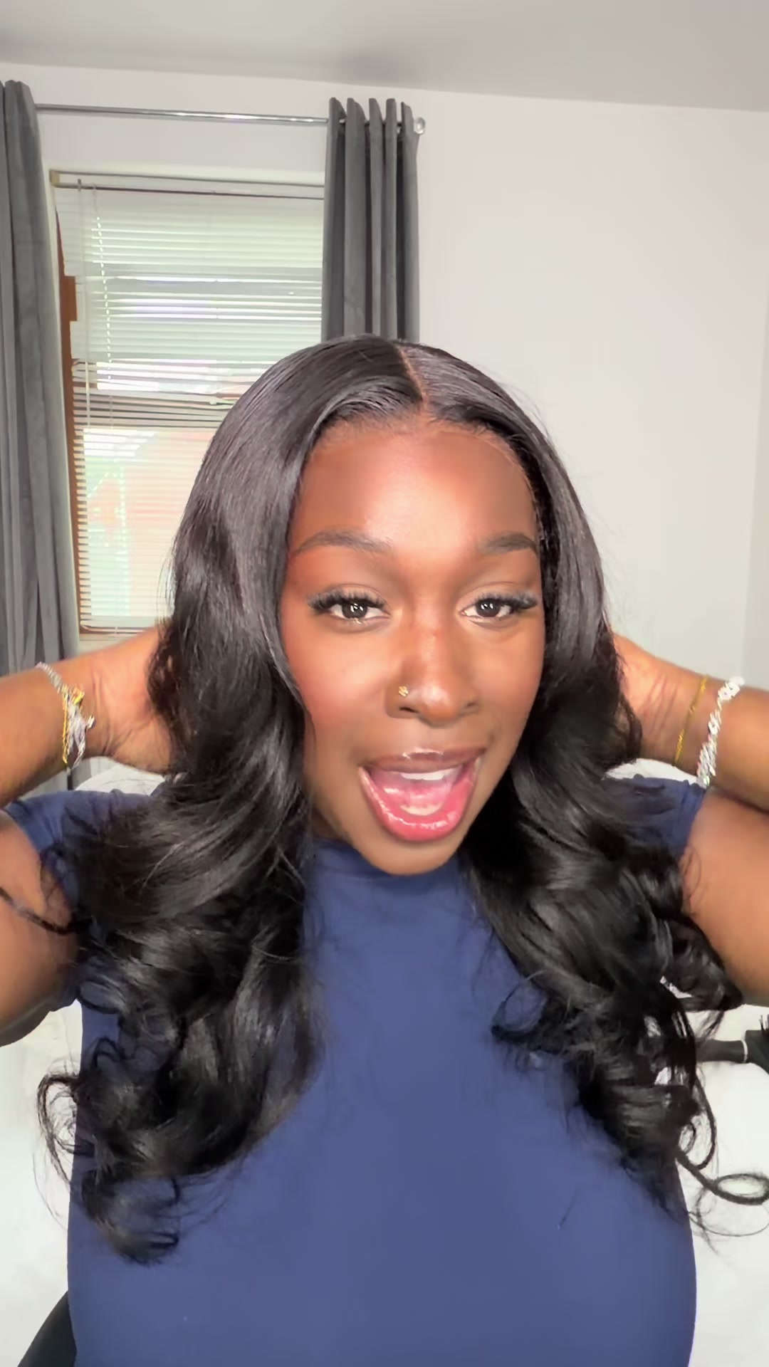 TikTok post by an influencer for iPro Hair Wig. Caption reads: Show me a better wig😍😍@IPRO HAIR WIG....
