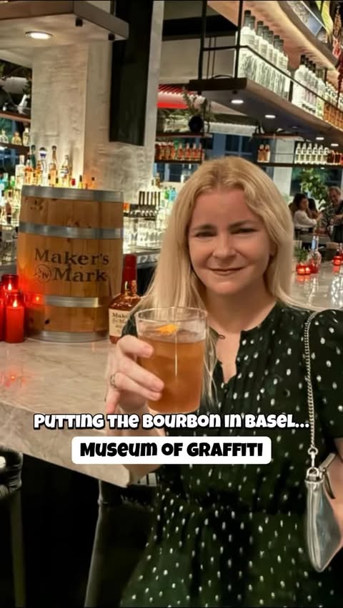 Instagram post by @sunnyonscene for Maker’s Mark. Caption reads: [...] @miamiwynwoodartdistrict sponsored by....