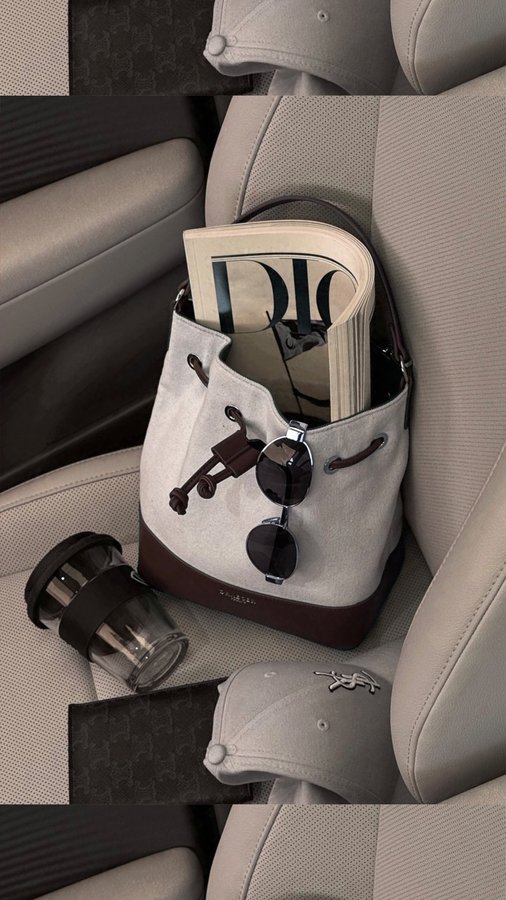 Instagram post by @amandinepetitoff for Draeger Paris. Caption reads: Cette collection de sac @draeger.paris styled by....