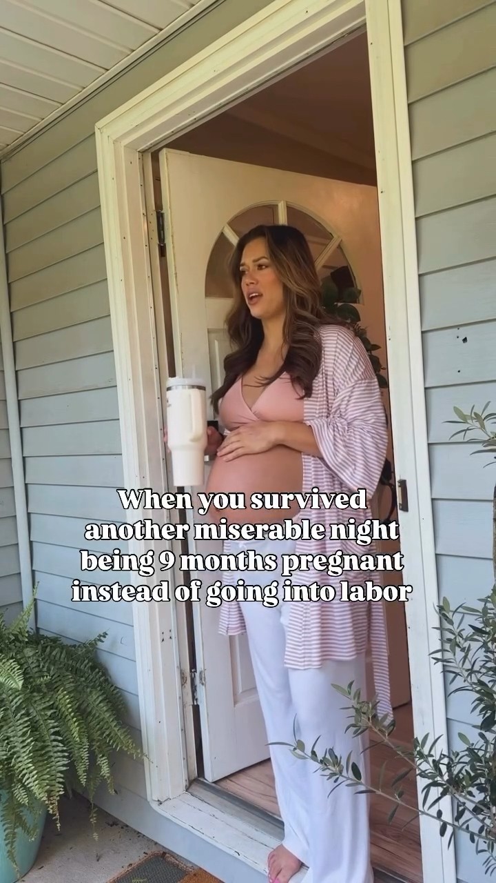 Instagram post by @ashleybeary for The Bump. Caption reads: Any day now 😅

🎥 @ashleybeary.