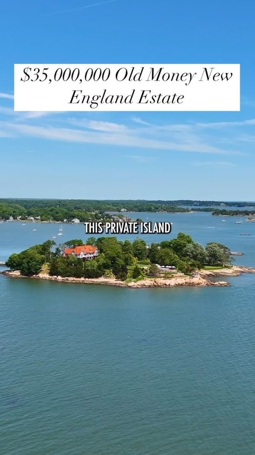 Instagram post by @erikvanconover for Douglas Elliman. Caption reads: Exclusive first look at ROGERS ISLAND selling for....