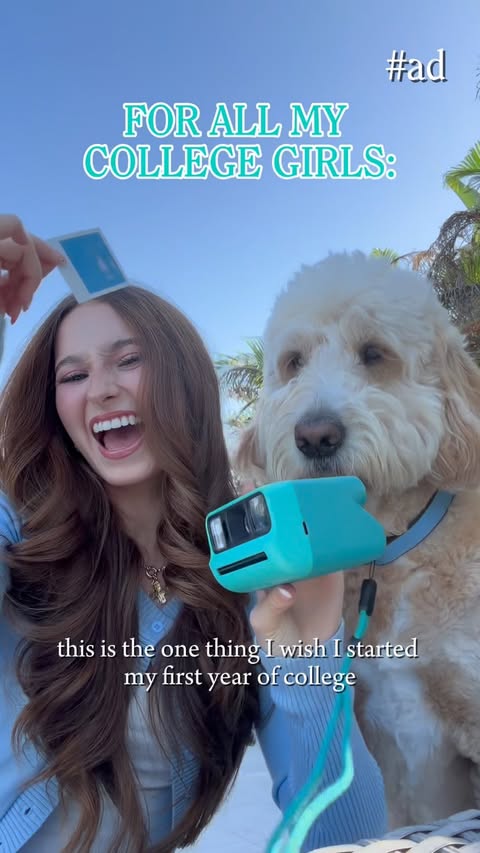 Instagram post by @ava_talks_too_much for Polaroid. Caption reads: [...] wall 🥹📸 picked up the new Polaroid Go Gen....