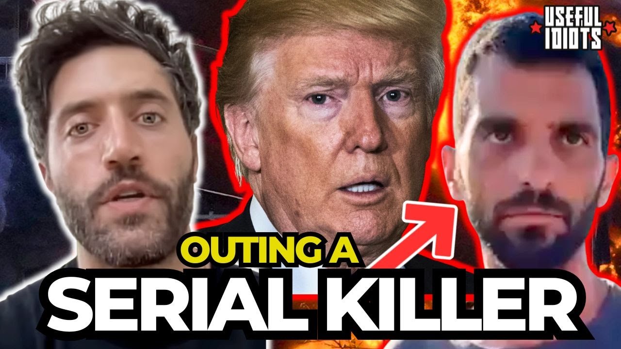 YouTube post by @usefulidiots for American Giant. Caption reads: BOMBSHELL: Trump Hid Israeli Killer Settler’s....