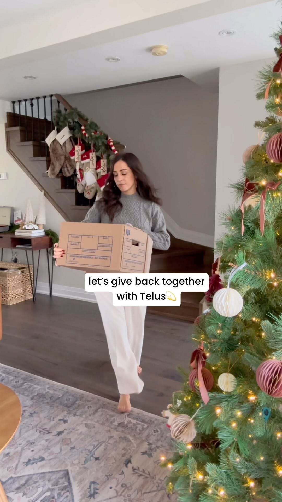 Instagram post by @withlovechelss for TELUS. Caption reads: let’s give back together💫 @telus sent me some....