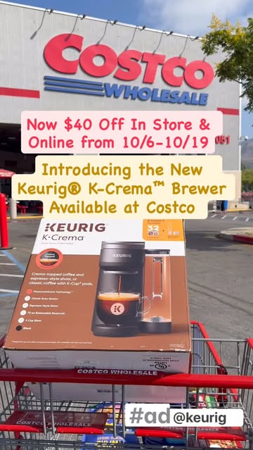 Instagram post by an influencer for Keurig. Caption reads: #ad Introducing the New Keurig® K-Crema™ Brewer....