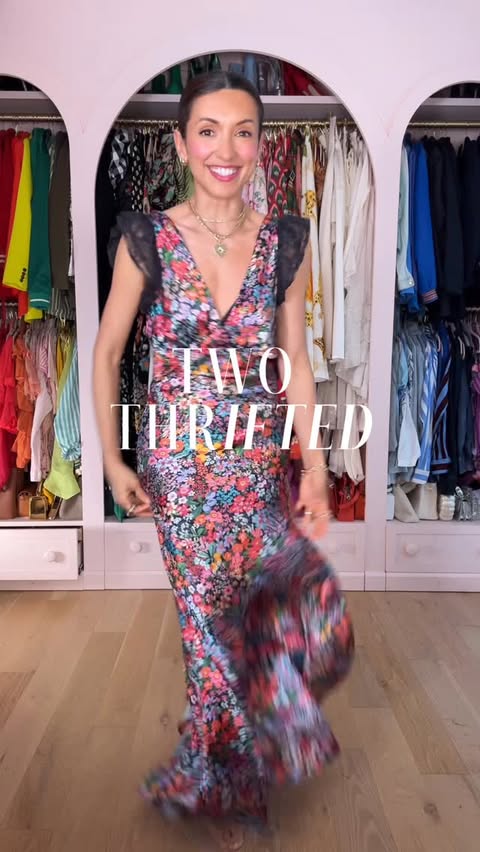 Instagram post by @indiadebeaufort for thredUP. Caption reads: #threduppartner Forever a thrifty gal and [...].
