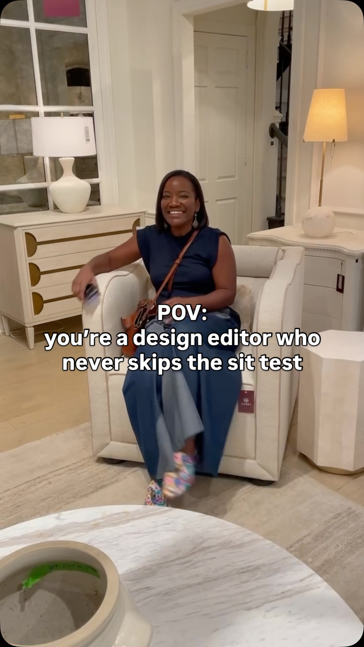 Instagram post by @carishaswanson for House Beautiful. Caption reads: One thing about HB’s Director of Special Projects....