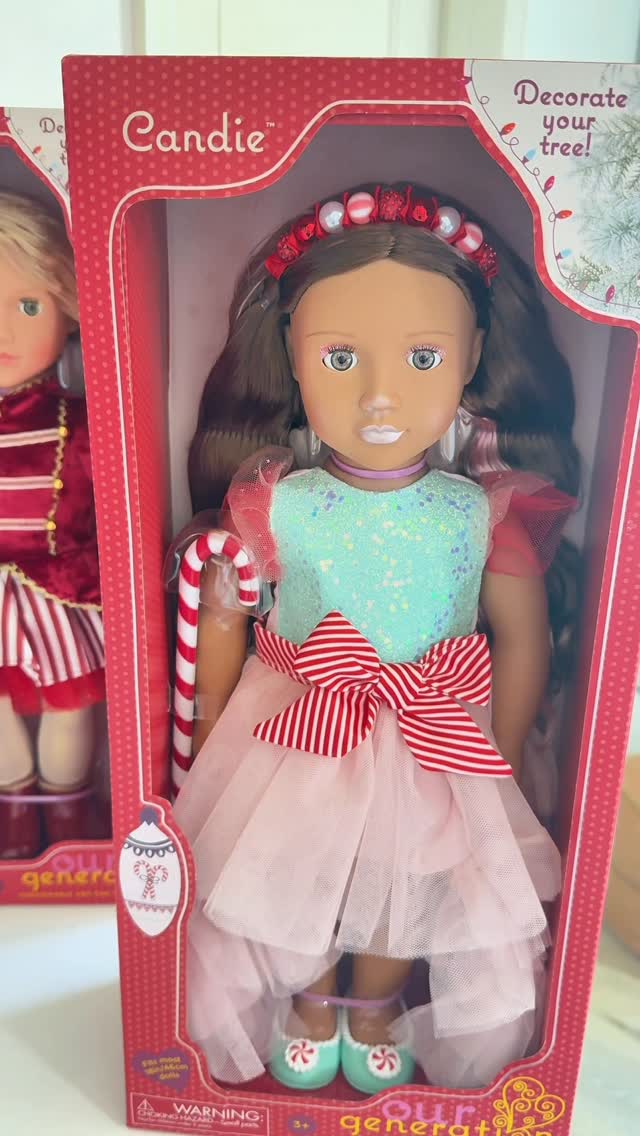 Instagram post by @meganlbrown22 for Our Generation Dolls. Caption reads: Our Generations new limited edition holiday dolls....