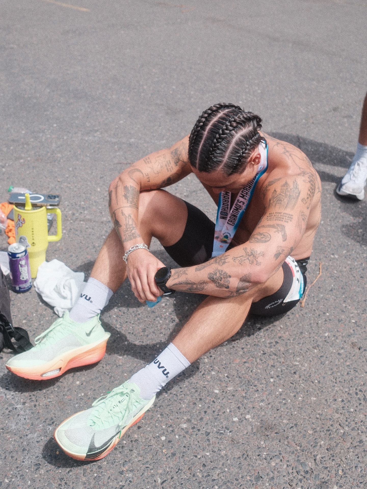 Instagram post by @ethankwon for GHOST LIFESTYLE. Caption reads: 2:56 hour long run Saturday type shi on some....