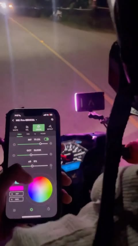 Instagram post by @nica.fazio for Aputure. Caption reads: [...] time bring two MC Pro’s and convince....