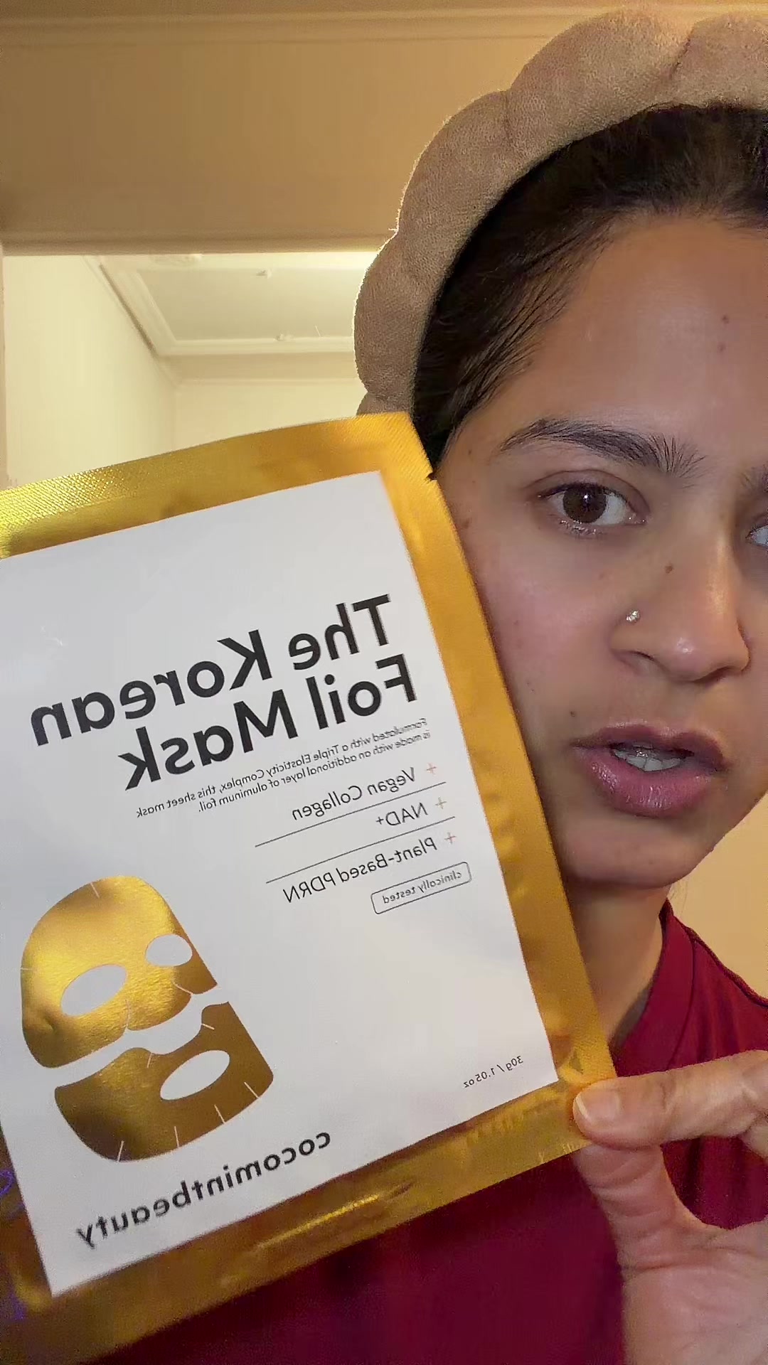 TikTok post by @bhattabist2069 for Cocomint Beauty. Caption reads: cocomintbeauty - The Korean Foil Mask .INSULATING....