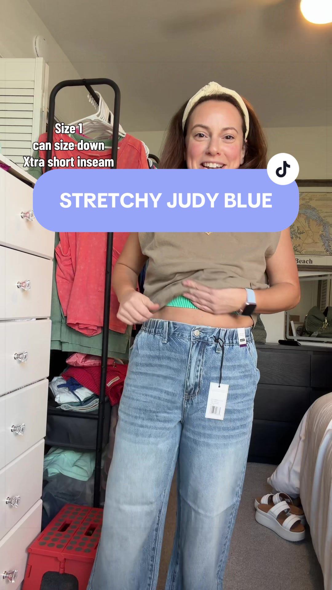 TikTok post by @caitlinjbaker for Freckled Poppy. Caption reads: [...] can size down! Do not miss these!! @Freckled....
