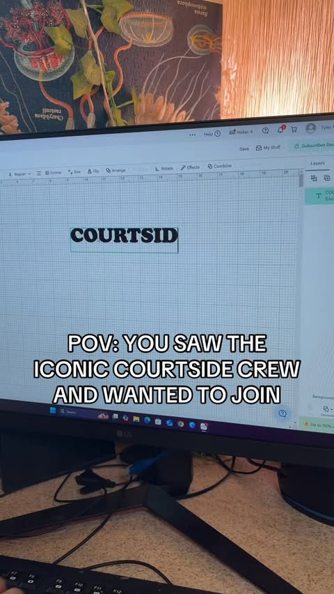 Instagram post by @tayy_niccole for Cricut. Caption reads: [...] know I love a little courtside action!....