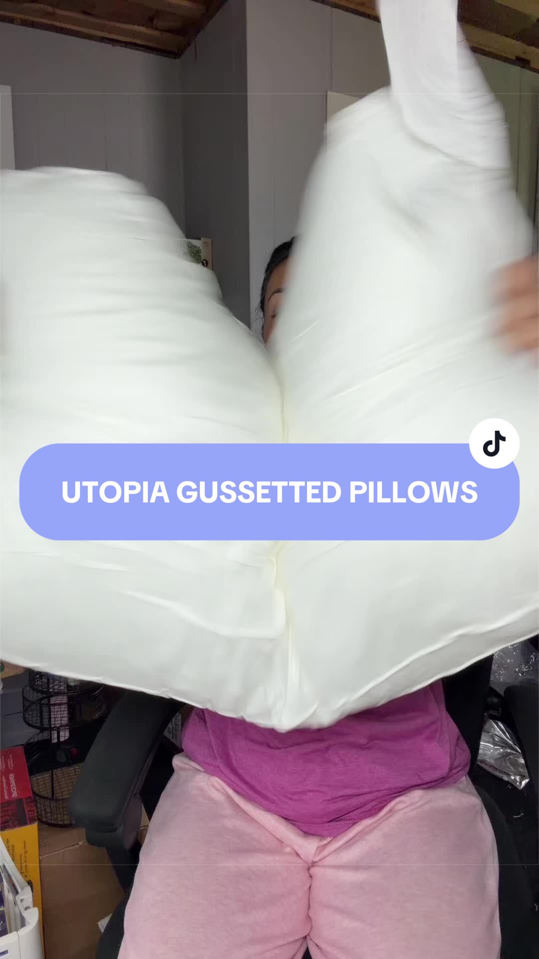 TikTok post by @morgankiger20 for Utopia Deals. Caption reads: My favorite pillow was stolen from a hotel like a....