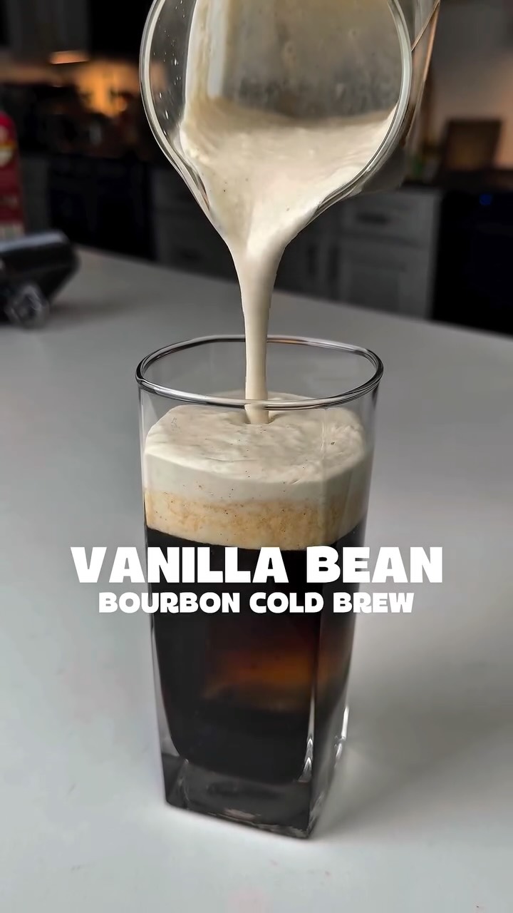 Instagram post by @created2coffee for Amoretti. Caption reads: Who needs milkshakes when your cold brew tastes....