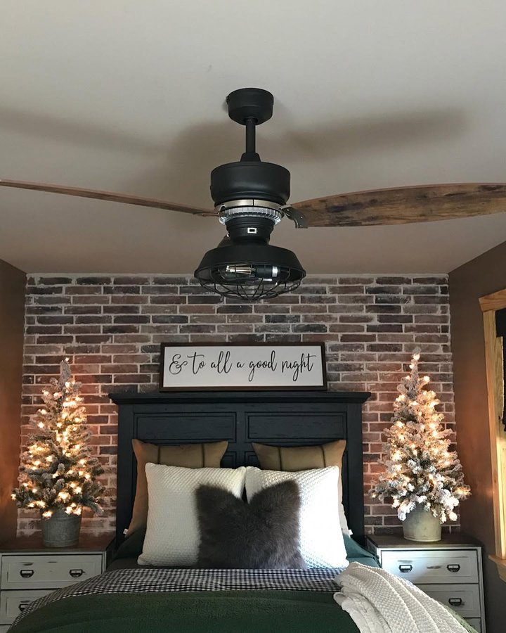 Instagram post by @shady_pines3interiors for The Cottage Journal. Caption reads: Ok y’all! This is the ceiling fan that dreams are....