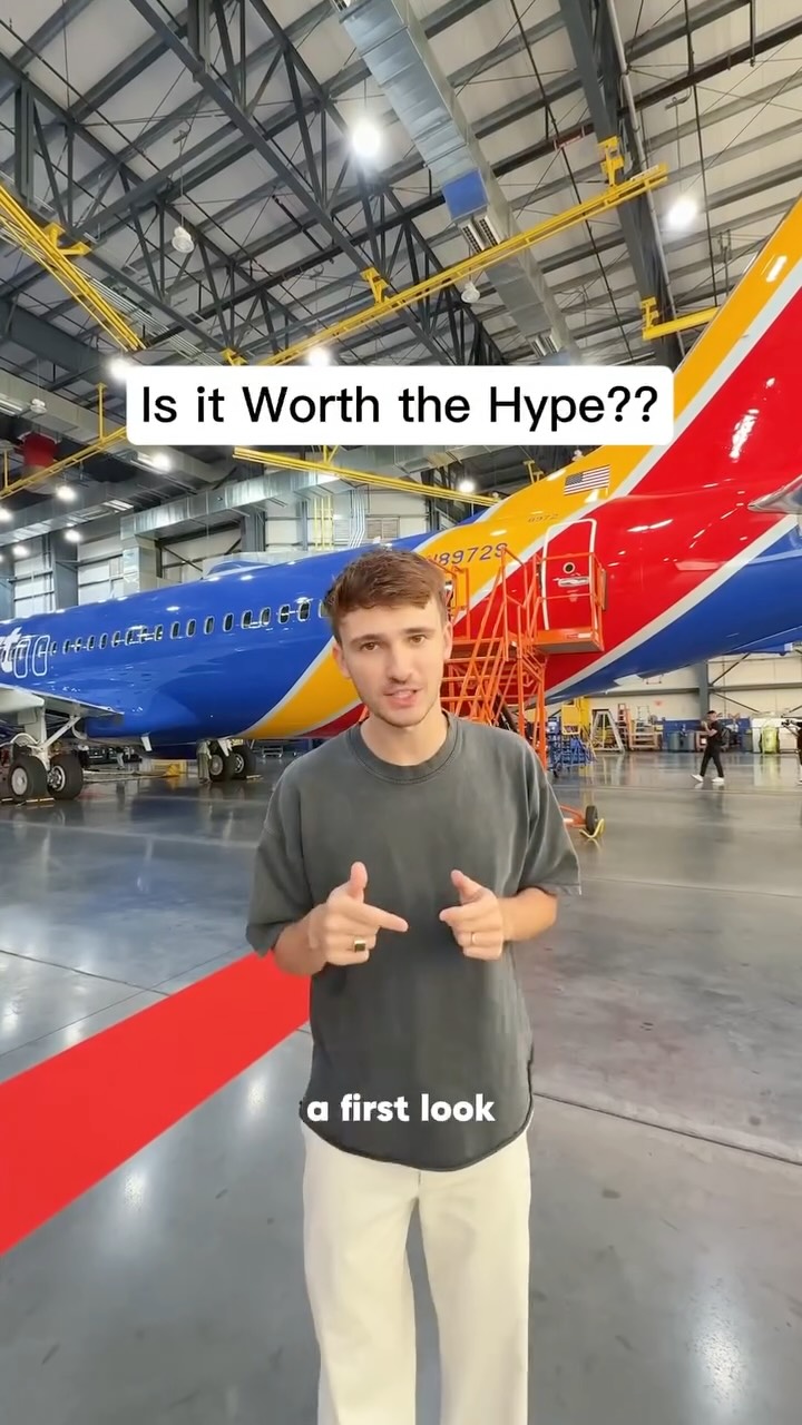 Instagram post by @yourdestinationinspiration for Southwest Airlines. Caption reads: @southwestair just got a major glow up 👀 ✈️....