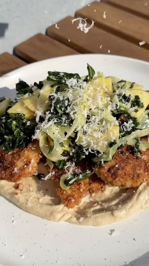 Instagram post by @kulas_kitchen for Anolon. Caption reads: [...] chicken cutlets with a fall slaw! 🍗🍎....