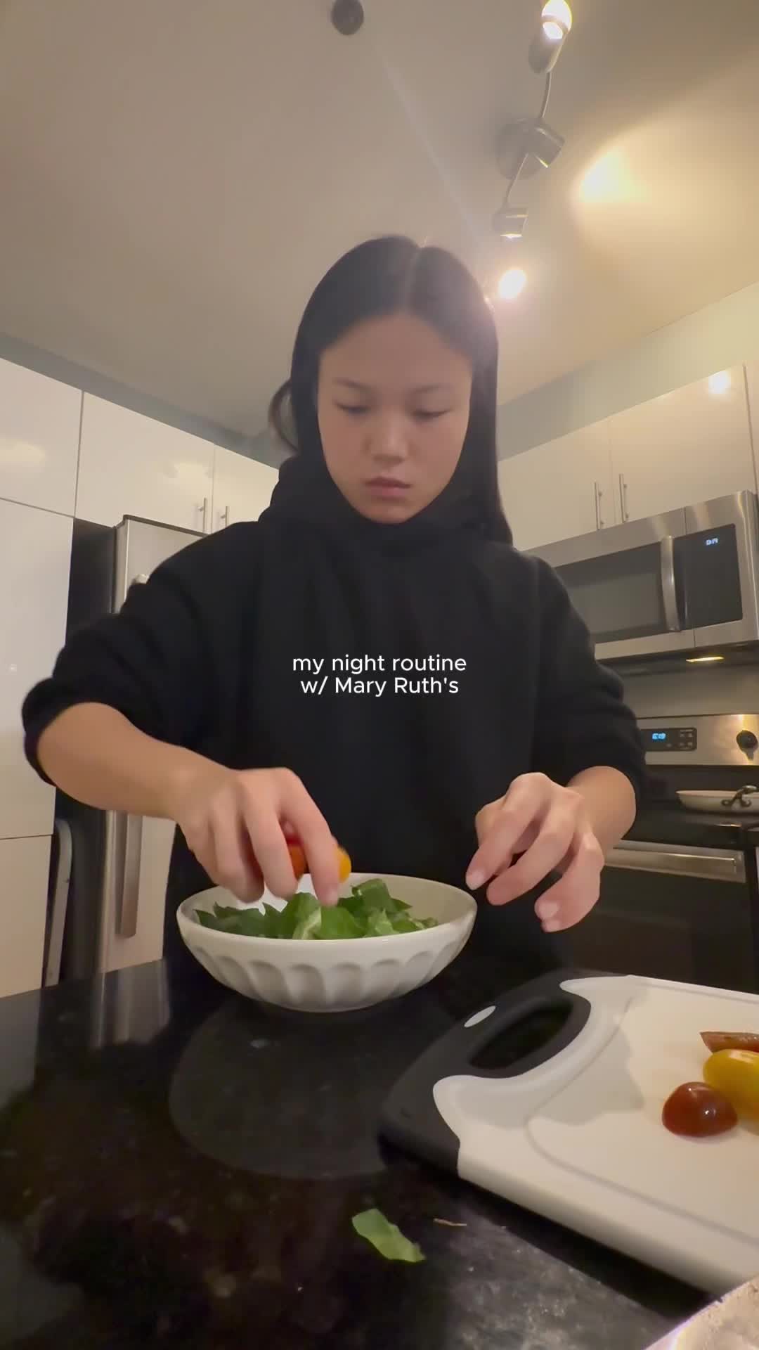 TikTok post by @kaylaengler for MaryRuth Organics. Caption reads: my night routine w/ @maryruthsorganics....