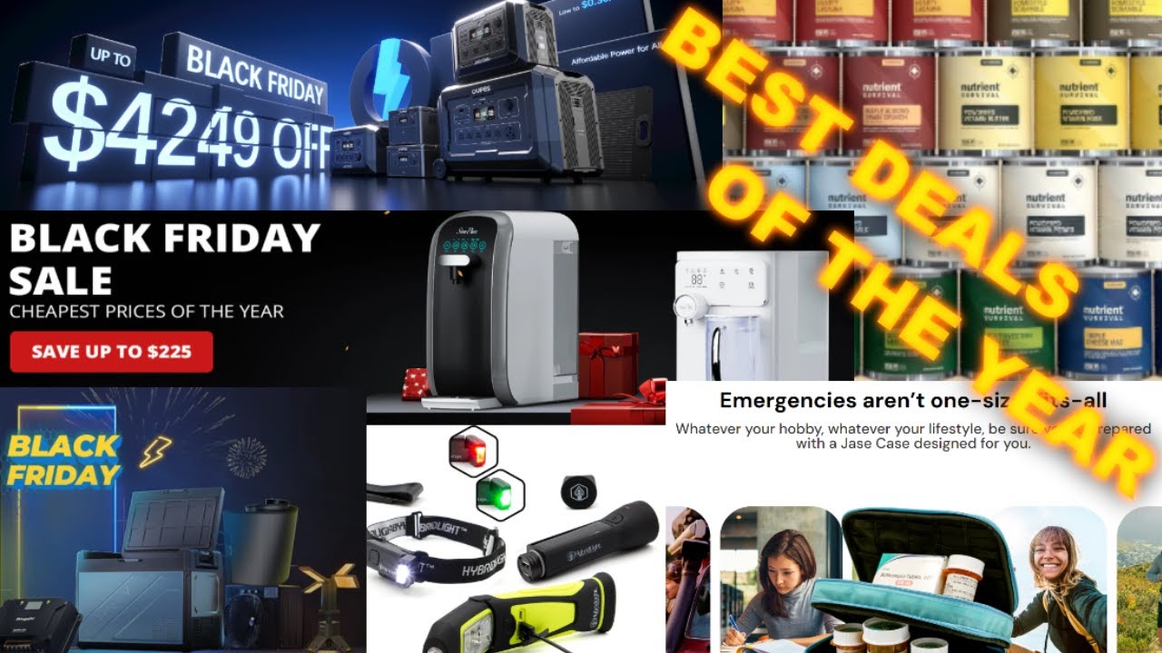 YouTube post by @AlaskaPrepper for Refuge Medical. Caption reads: Best Early Bird Black Friday Deals For 2024.