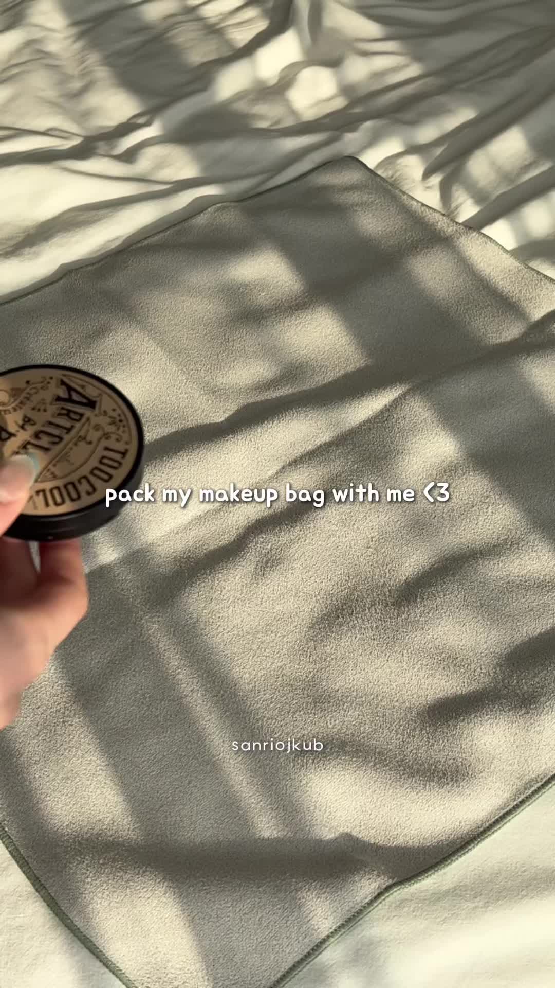 TikTok post by @sanriojkub for Dasique. Caption reads: the perfect makeup bag for my favorite products <3....