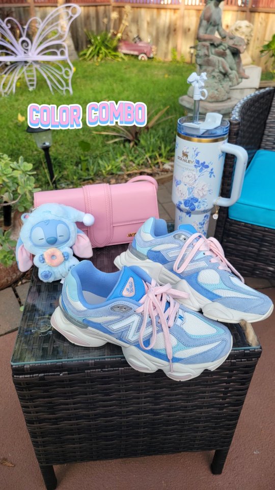 Instagram post by @mikaalychee for MINISO USA. Caption reads: Color combo ideas!💙🩷 
Q: What is another color....