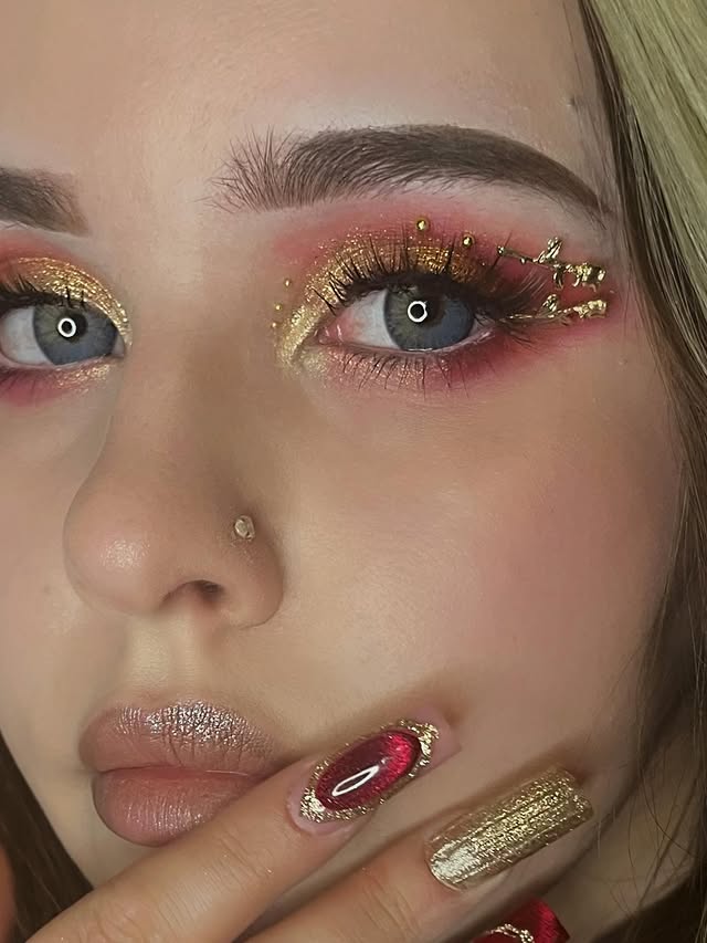 Instagram post by @bubumakeupwork for BEAUEYE. Caption reads: 🏆🍒 @beaueye_offical @beaueye_lenses 👁️ :....