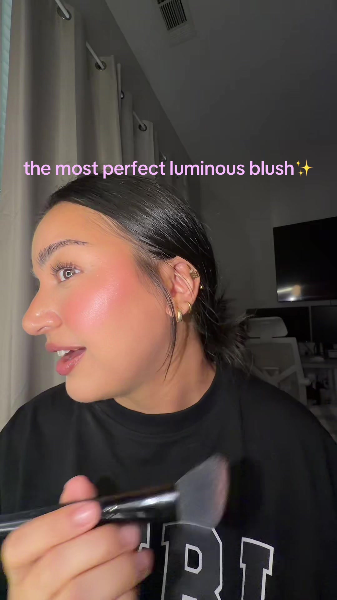 TikTok post by @livioats for Kara Beauty. Caption reads: new blush staple @Kara Beauty ✨💕 #tiktokshop....