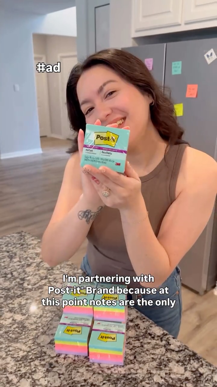 Instagram post by @ricky_and_lesly for Post-it. Caption reads: #ad These @postit Notes aren’t just reminders.....