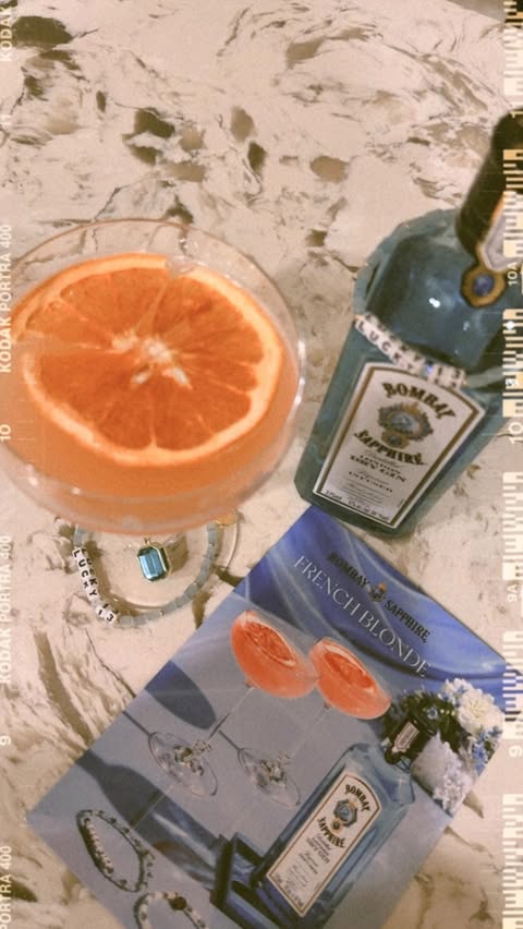 Instagram post by @maria.hopeofitall for Bombay Sapphire. Caption reads: [...] 🤌🏼 THE FRENCH BLONDE 🍹 Recipe by....