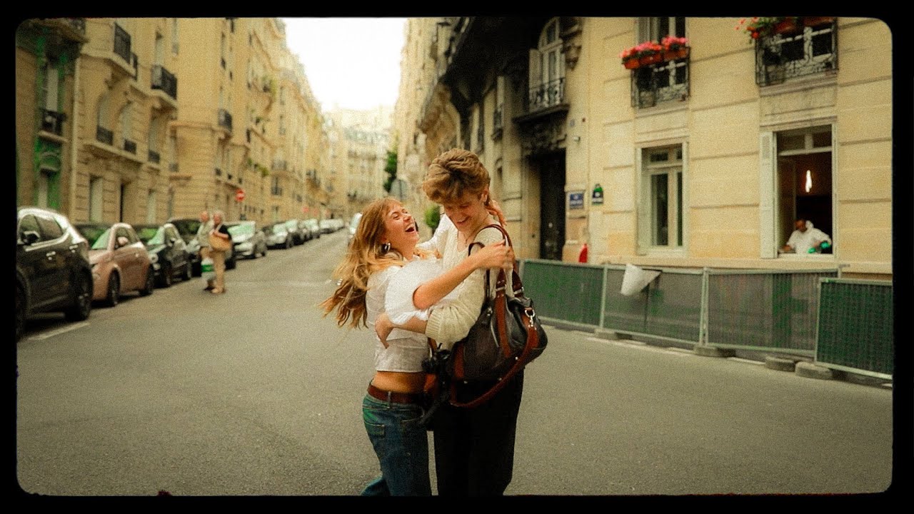 YouTube post by @ANJAexists for Lingoda. Caption reads: hinge & grindr in Paris—it's a tragic love story..