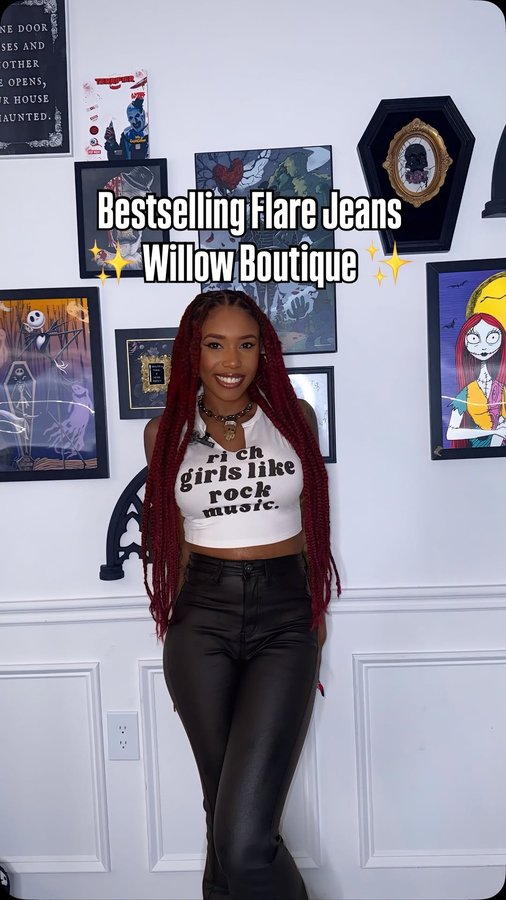 Instagram post by @lexxlaflare for Willow Boutique. Caption reads: [...] my bio 🫶🏽 #fyp #alt #altfashion....