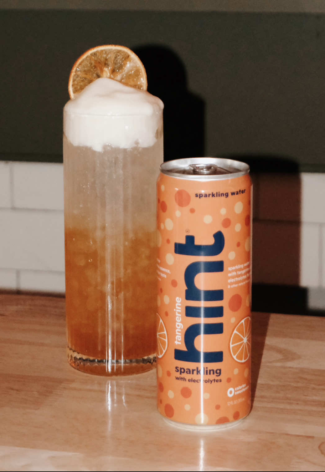 TikTok post by @drinksbyevie for hint. Caption reads: Shrubs, foams, and bubbles, oh my!!! Using @hint....