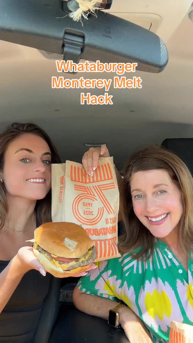 Instagram post by @sarahmargareteats for Whataburger. Caption reads: Whataburger Monterey Melt Hack....