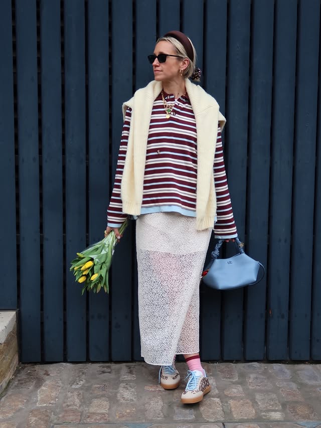 Instagram post by @goodmannersstyle for Victoria Shoes. Caption reads: That feeling when you can get the trainers out....