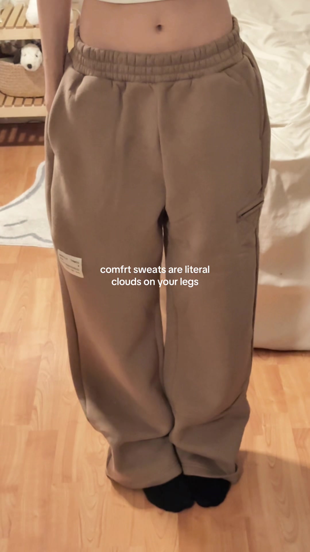 TikTok post by @secret_chaar for Comfrt. Caption reads: [...] rn !! <3 thick, fleeced lined, and soo soft....