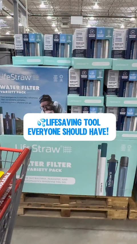 Instagram post by @costcoguide for LifeStraw. Caption reads: @lifestraw kit at @costco is a must have [...].