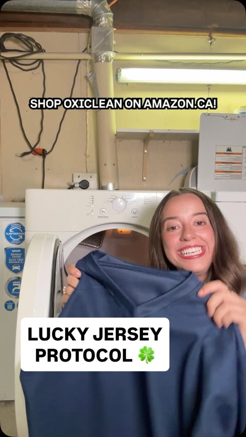 Instagram post by @juliatocheri for OxiClean. Caption reads: [...] wash your lucky jersey 🗣️ Let’s make....