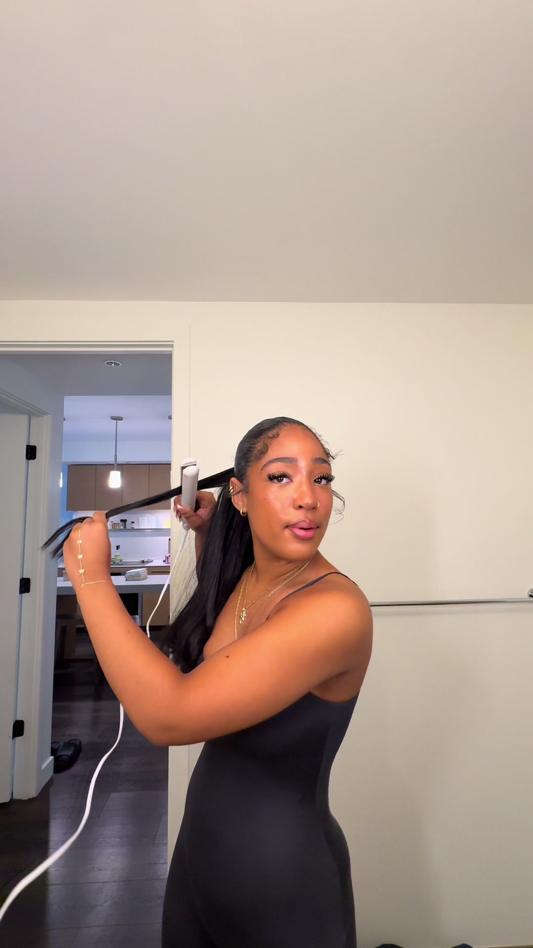 TikTok post by @_kais.spam_ for Skims. Caption reads: GRWMMM to film my @SKIMS ad!! #grwm #trending....