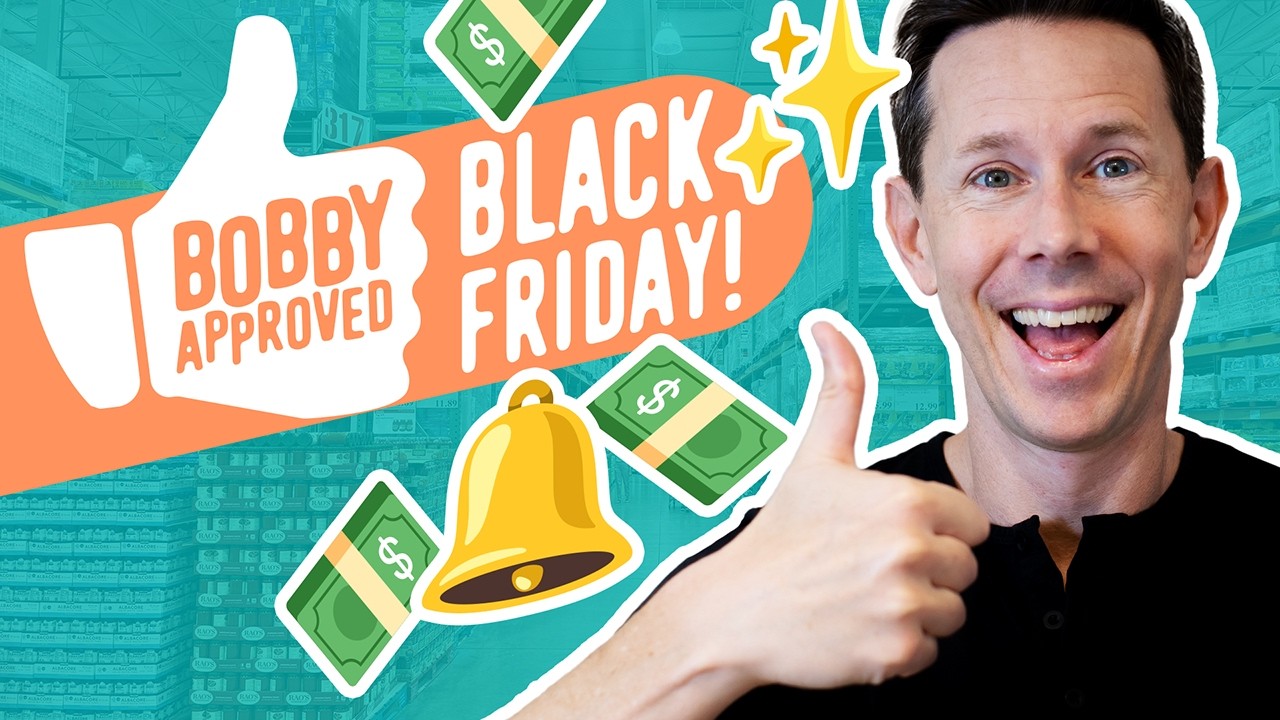 YouTube post by @BobbyParrish for Kosterina. Caption reads: Top 15 Black Friday Deals I Would Buy.