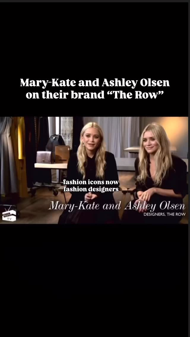 Instagram post by @hautecouturefashionista for The Row. Caption reads: Mary-Kate and Ashley Olsen share a little history....