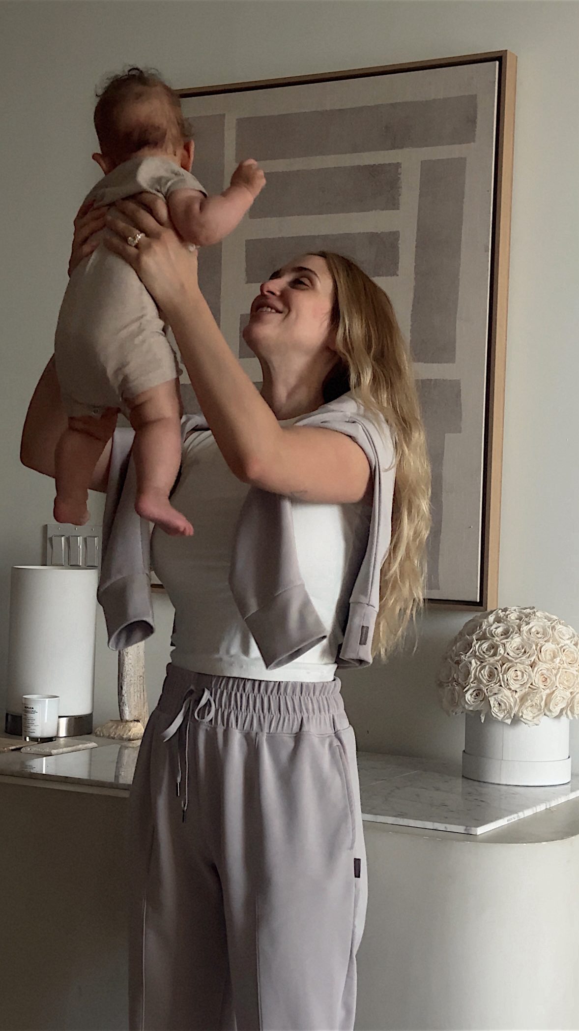 Instagram post by @kokobeaute for Tommy John. Caption reads: Nothing hits like your first baby health scare —....