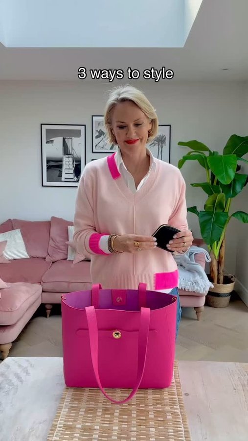 Instagram post by @stripeycoral for Sarah Haran. Caption reads: Three ways to style this gorgeous @sarahharanuk....