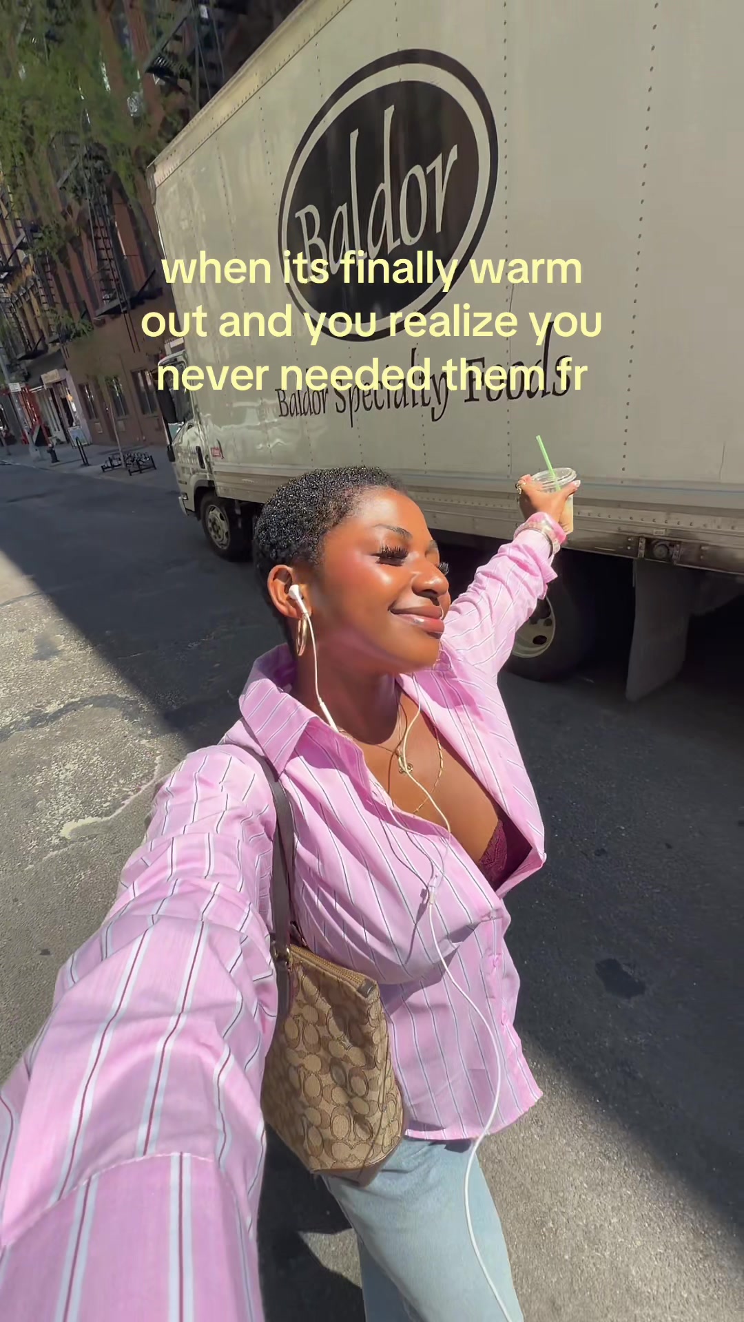 TikTok post by @itscataleyablessed for Blank Street. Caption reads: [...] 10%off “leank in bye-o” @Blank Street.