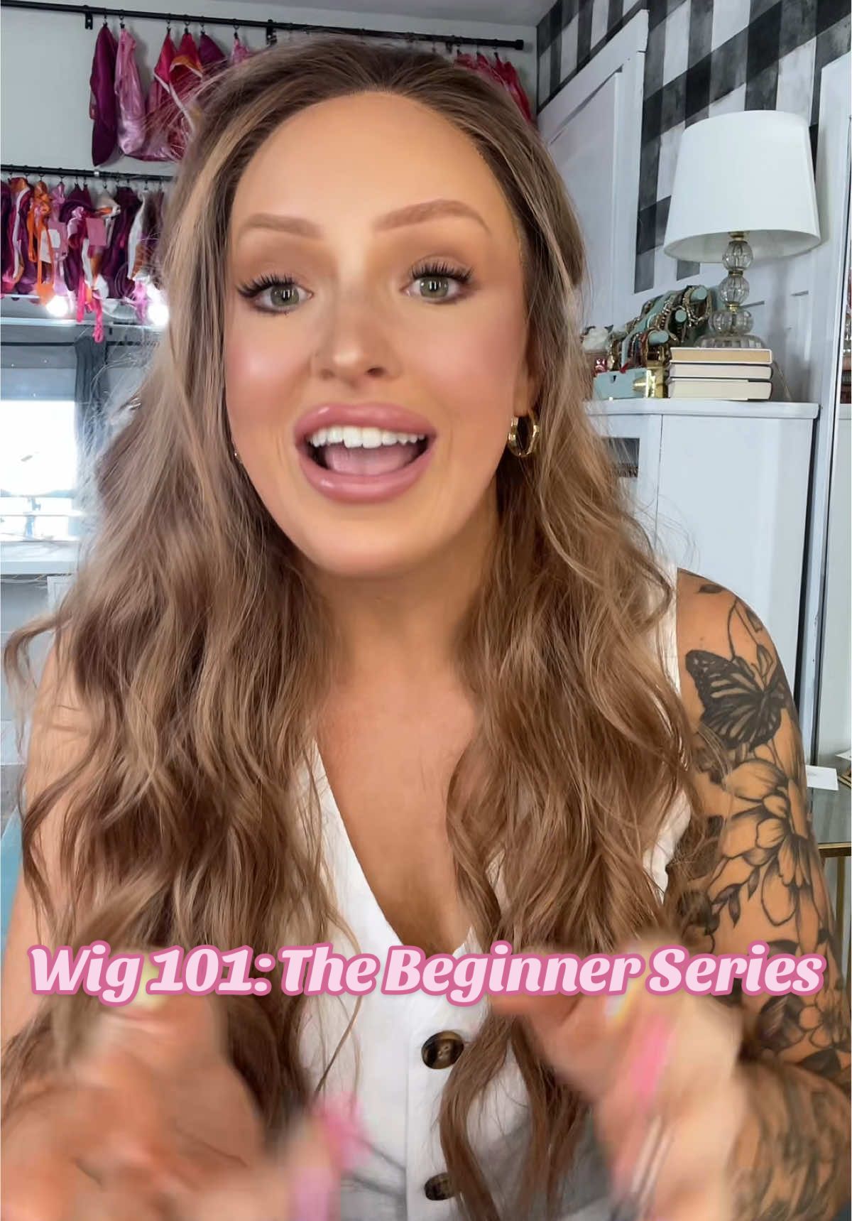 TikTok post by @nancysallee for Chelsey Smith Cosmetics. Caption reads: 🔗 in my bio will save you 10% at checkout!....